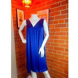 Vintage Vanity Fair Nightgown & Robe Set - Cobalt Blue Dreams